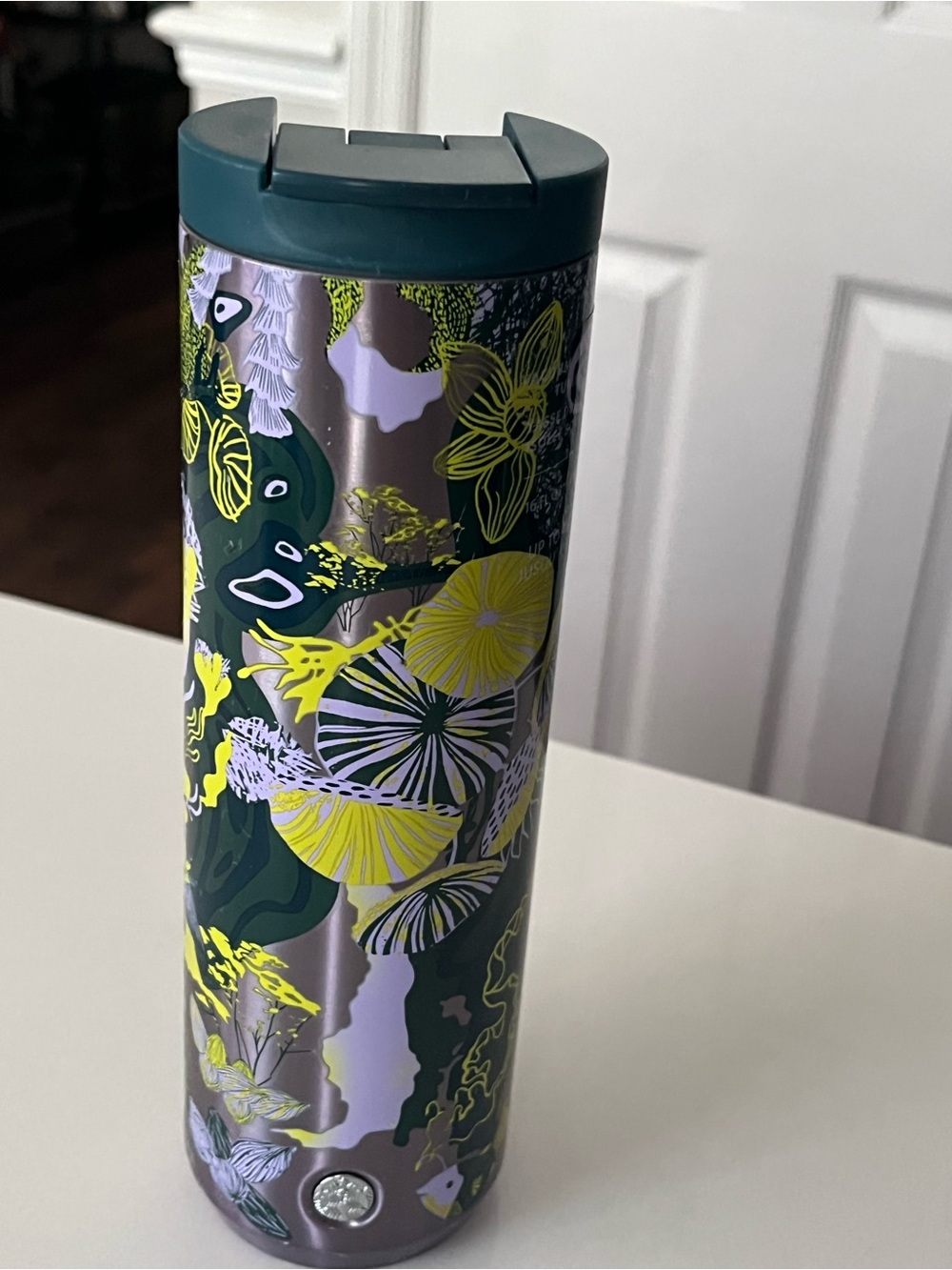 NWOT Starbucks Purple Metallic Floral Stainless Steel Tumbler 16oz - Picture 3 of 3